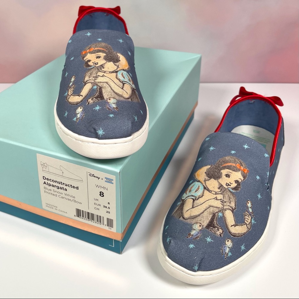 DISNEY x TOM’S :  Limited Edition Disney Alpargata  Blue Snow White, Canvas, Bow